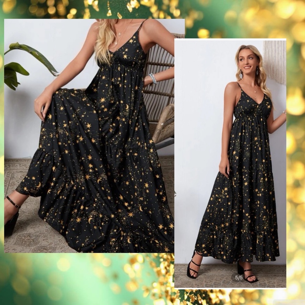 ⭐️ Witchy Moon and Stars Maxi dress 🌙